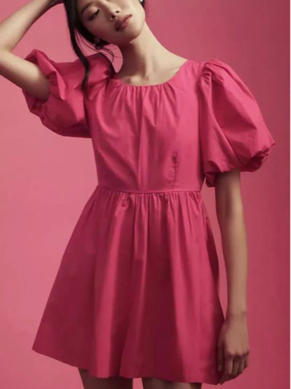 NWT Anthropologie Puff-Sleeve Romper Vibrant Brunch Summer Vacation Size 6 - Picture 2 of 14